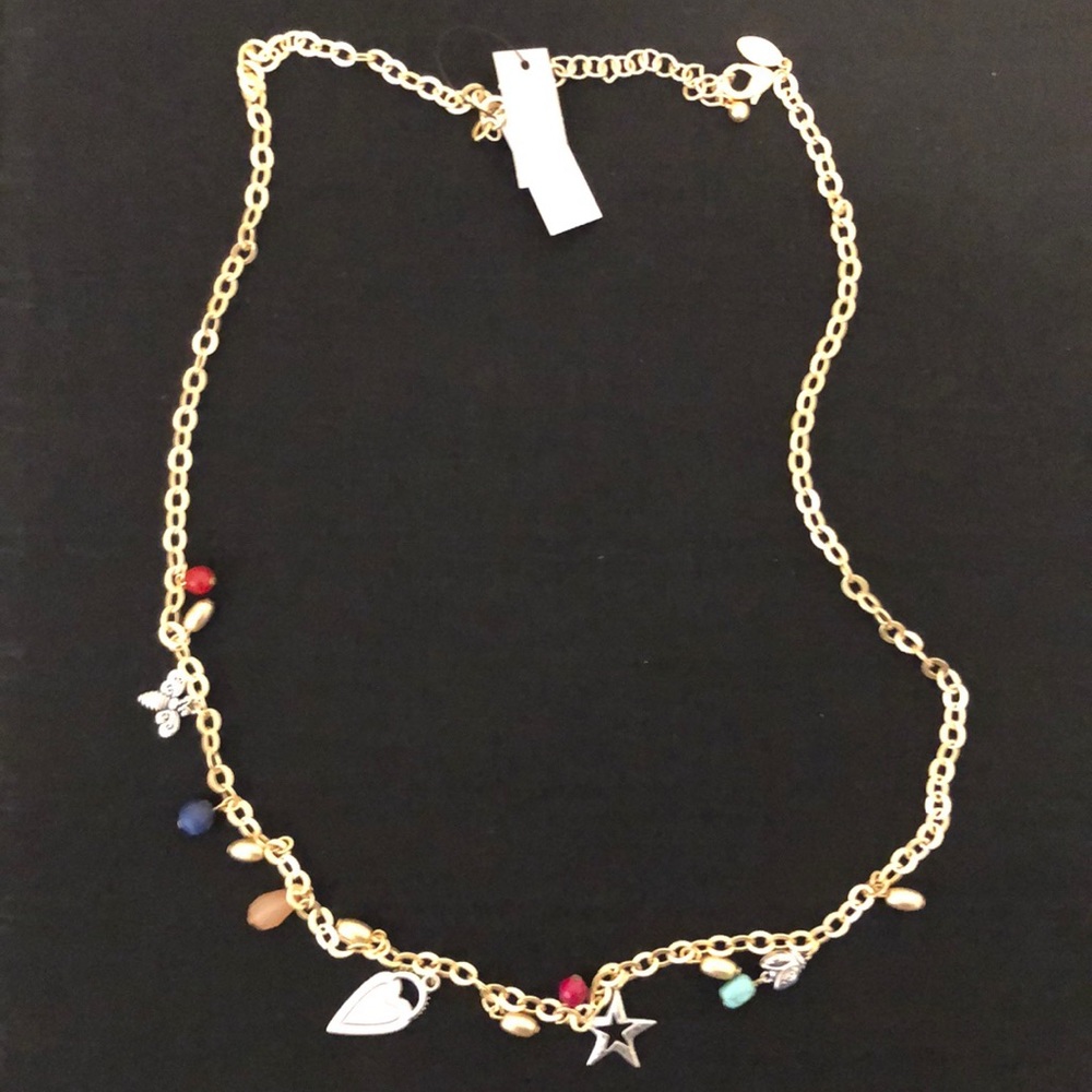 NWT Gold charm chain adjustable necklace